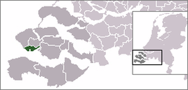 Расположение общины Флиссинген на карте Нидерландов