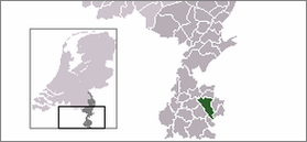 Расположение общины Херлен на карте Нидерландов