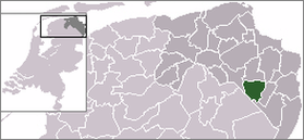Расположение общины Вендам на карте Нидерландов