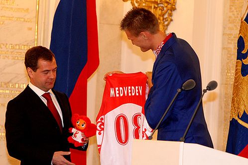 Дмитрий Медведев и Андрей Кириленко в Большом Кремлёвском дворце