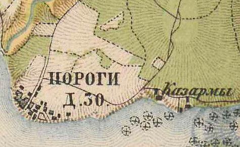 План деревни Пороги. 1885 г.