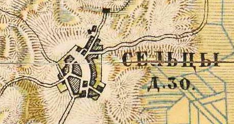План деревни Сельцы (Воейково). 1885 г.