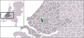 Расположение общины Схидам на карте Нидерландов