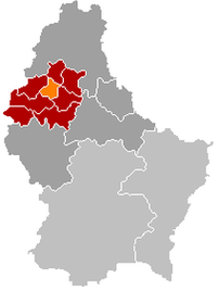 Оранжевый цвет — коммуна Вильц, красный — кантон Вильц.