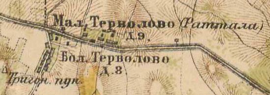 План деревни Терволово. 1885 г.