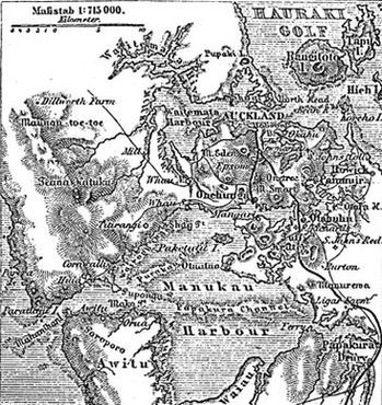 Карта Окленда и прилегающей местности. 1888 год