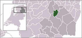 Расположение общины Ассен на карте Нидерландов