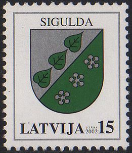 Почтовая марка 2002 года — герб города