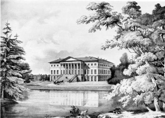 Английский дворец. Литография К. К. Шульца. Середина XIX века