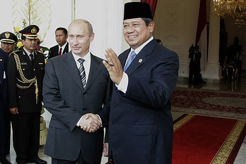 Встреча С. Б. Юдойоно с В. В. Путиным. Джакарта, 6 сентября 2007 года