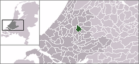 Расположение общины Ваддинксвен на карте Нидерландов