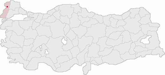Эдирне на карте Турции