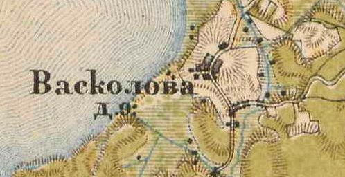 План деревни Васкелово. 1885 г.