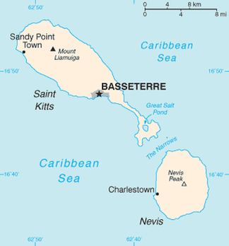 Сент-Китс и Невис — государство, состоящее из двух островов в группе Подветренных островов в Карибском море. Общая площадь — 261 км² (остров Сент-Китс — 168 км², о. Невис — 93 км²). Оба острова имеют вулканическое происхождение, гористы.