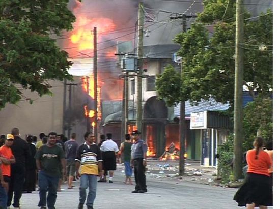 Пожары во время мятежей в Нукуалофе в 2006 году, более известные как Волнения в Нукуалофа.