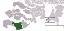 Расположение общины Тернёзен на карте Нидерландов