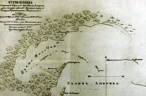 Первая карта бухты Находка, 1860-е гг.