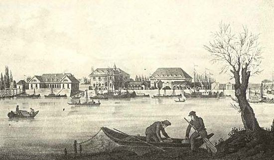 Набережная Рейна в 1834
