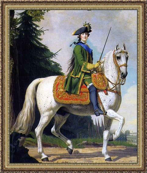 В.Эриксен. «Поход на Петергоф»   (Конный портрет Екатерины Великой). 1762