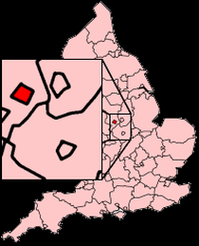 Унитарная единица Дерби на карте Англии