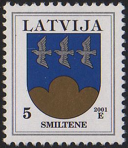 Почтовая марка 2001 года — герб города