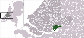 Расположение общины Дордрехт на карте Нидерландов