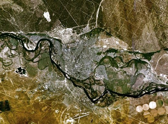 Снимок Семипалатинска с космического спутника