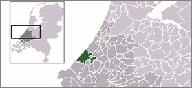 Расположение общины Гаага на карте Нидерландов