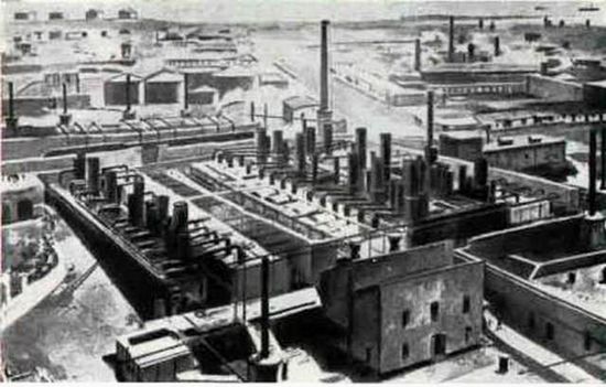 Нефтеперегонный завод Нобелей в Баку, конец 1880 гг.