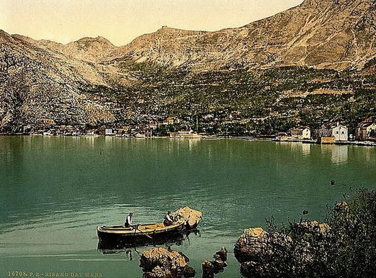 Вид на Рисан в 1905 г. (австрийская почтовая открытка)