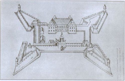 Замок в Ляховичах в XVII веке