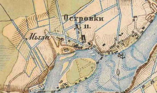 План деревни Островки. 1885 г.