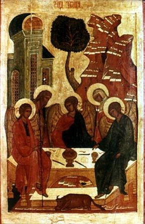 Икона Троица Ветхозаветная. II пол. XVI в.