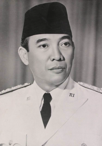 Сукарно — первый президент Индонезии. Фотография 1949 года