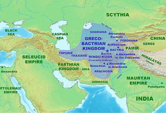 Греко-бактрийское царство в период своего наивысшего расцвета