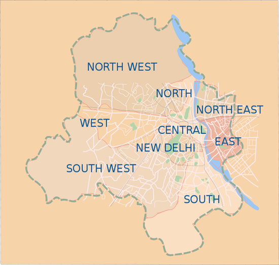Нью-Дели расположен в центре Дели.