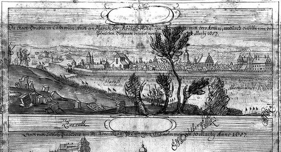 Эрик Дальберг, Бжесць-Куявски. Панорама, 1657 год (оригинал).