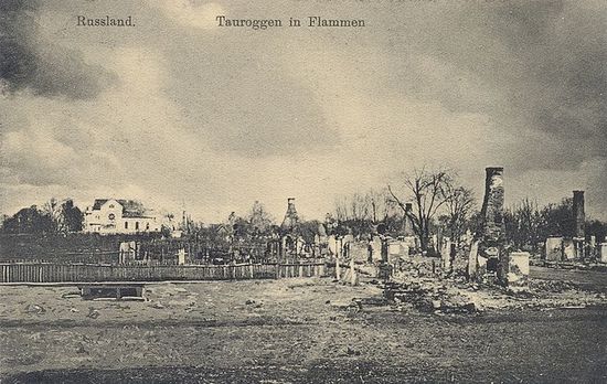 Тауроген в огне (с немецкой открытки времён Первой мировой войны)