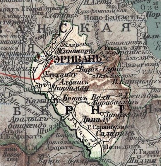 Беюк-Веди (Беюкъ-Веди) на карте Эриванского уезда
