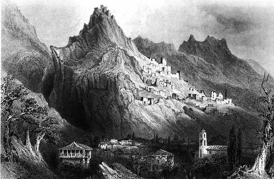 Развалины Мистры в 1850 году