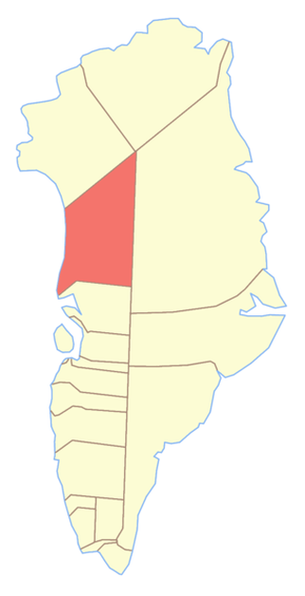 Упернавик на административной карте Гренландии
