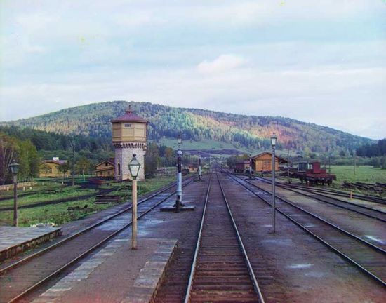 С. М. Прокудин-Горский. Станция Симская Самаро-Златоустовской железной дороги (1910)