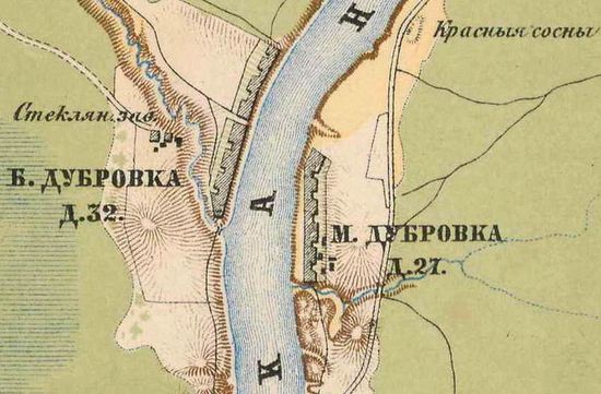 План деревень Большая и Малая Дубровка. 1885 г.