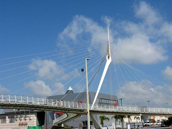 Пешеходный вантовый мост Калатравы.