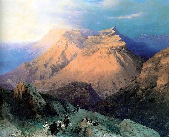 И.К.Айвазовский.Аул Гуниб в Дагестане.1869 г.