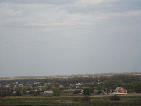 Вид села Моховое с таловской трассы