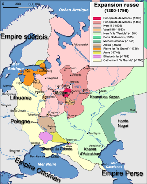 Границы России в период 1300—1796 гг.