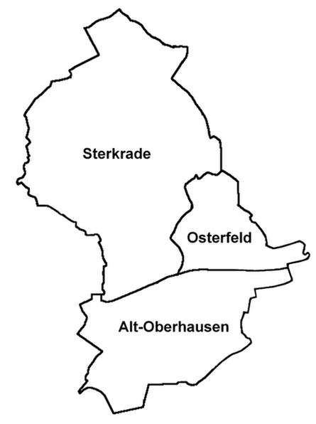 Территория Оберхаузена делится на три административных района:
