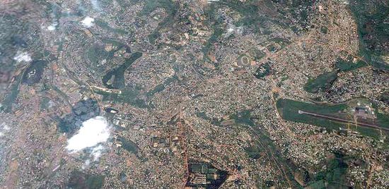 Вид из космоса Кигали