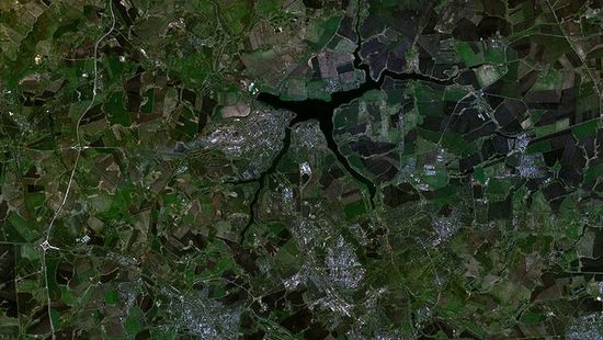Вид на Новомосковск из космоса.